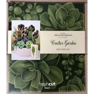 New Cactus Garden Fresh Cut Paper Pop-up Bouquet Card